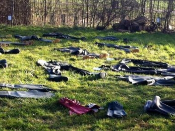Waders drying in the sun 
