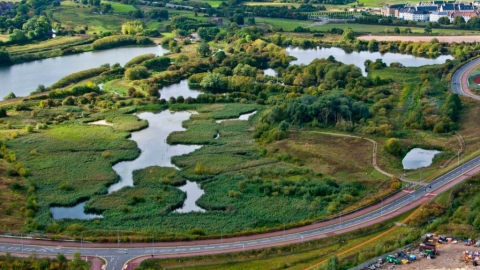 Aerial view Sept 2011 Storton's Pits and Duston Mill credit. John Boland