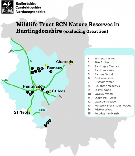 Map of Huntingdonshire Reserves
