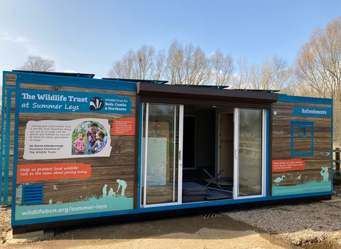Summer Leys visitor centre on installation day March 2022