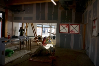 Inside the Visitor Centre as it's being built