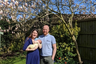 Kate and Michael French with baby Arthur 