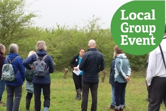 Local group listening to a guided walk by a WTBCN staff member at Strawberry Hill