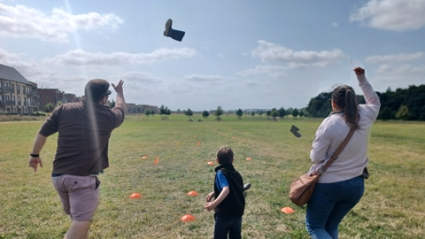 Welly wanging at Trumpington Meadows by Rebecca Neal