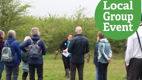 Local group listening to a guided walk by a WTBCN staff member at Strawberry Hill