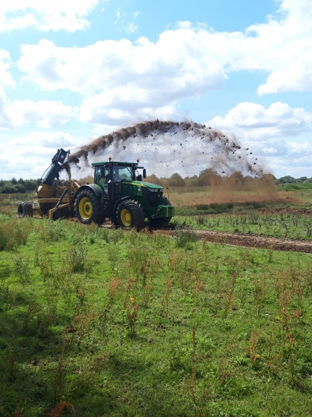 Rotary ditcher at work in the Nene Valley
