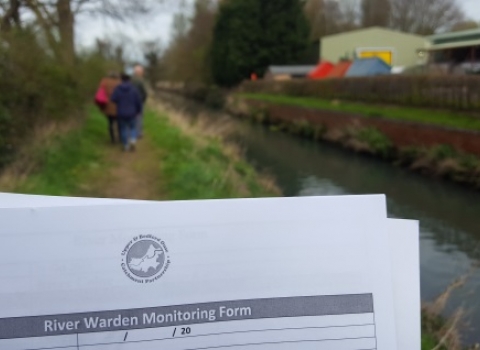 A Beds River Warden Scheme form in the field