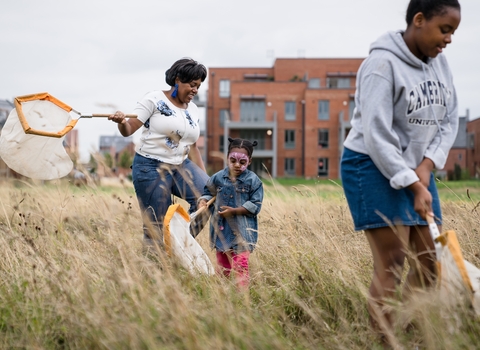 Family sweep netting at Trumpington Discovery Day 2018 by Paul Miller Kendrick-Grosvenor