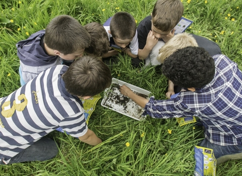 Children around tray by Ross Hoddinott/2020VISION